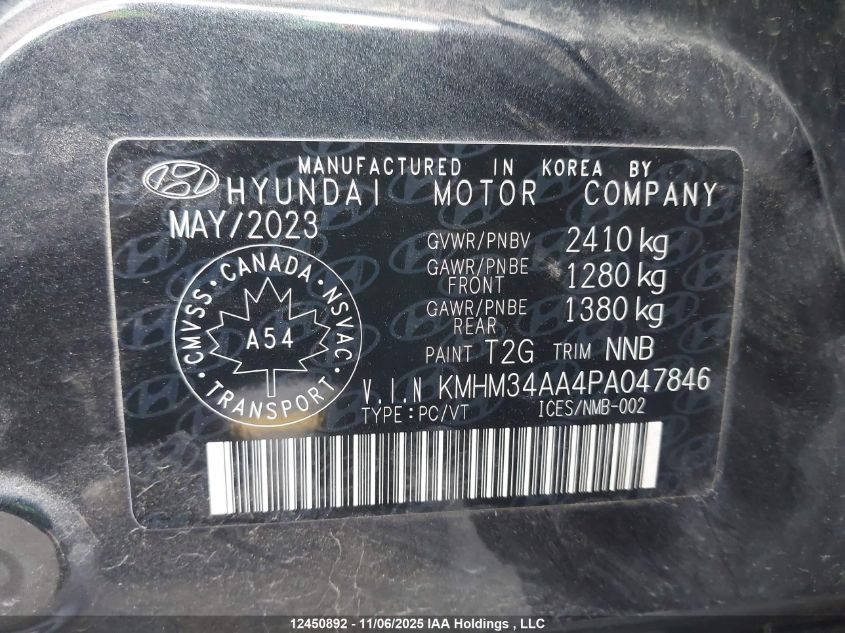 2023 Hyundai Ioniq 6 Sel VIN: KMHM34AA4PA047846 Lot: 12450892