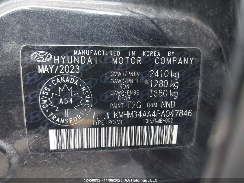 2023 Hyundai Ioniq 6 Sel VIN: KMHM34AA4PA047846 Lot: 12450892