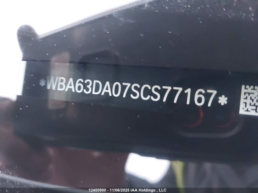 2025 BMW 430Xi VIN: WBA63DA07SCS77167 Lot: 12450980