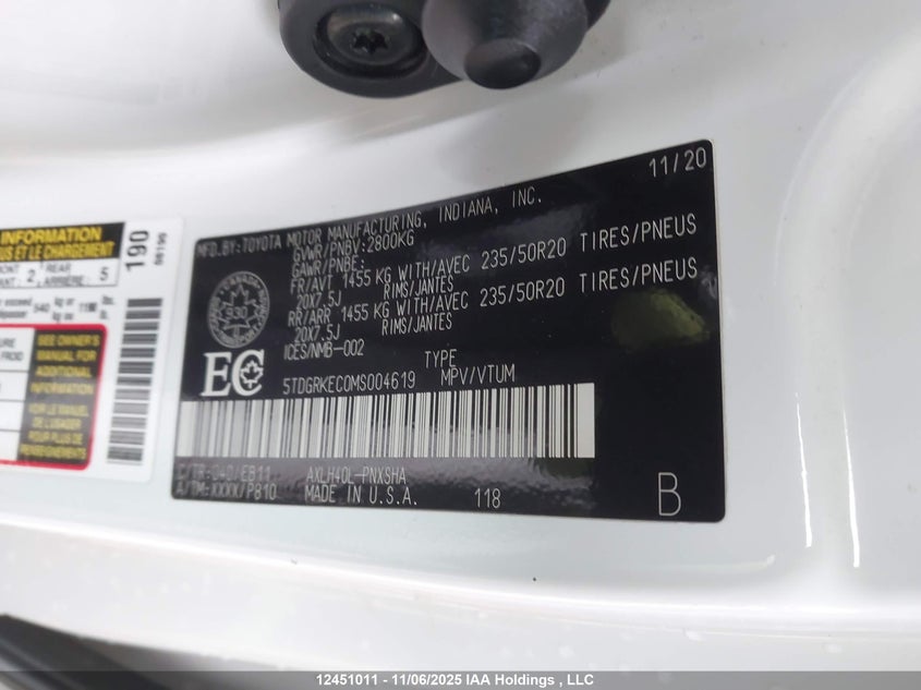 5TDGRKEC0MS004619 2021 TOYOTA SIENNA photo no. 18