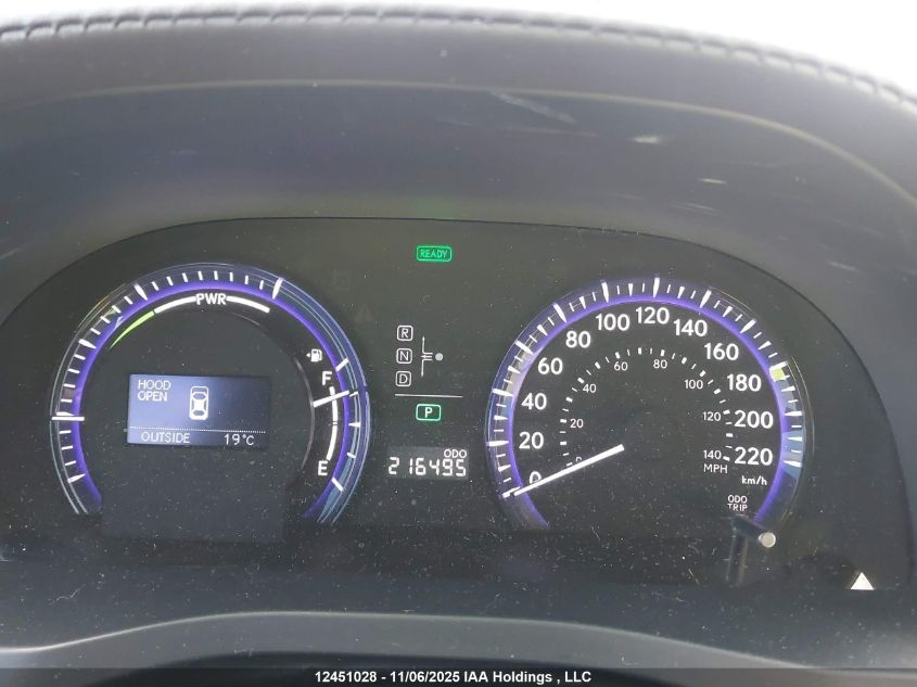 2011 Lexus Hs 250H Premium Luxury VIN: JTHBB1BAXB2045418 Lot: 12451028