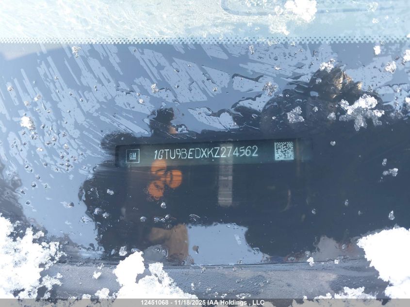 2019 GMC Sierra 1500 Sle VIN: 1GTU9BEDXKZ274562 Lot: 12451068