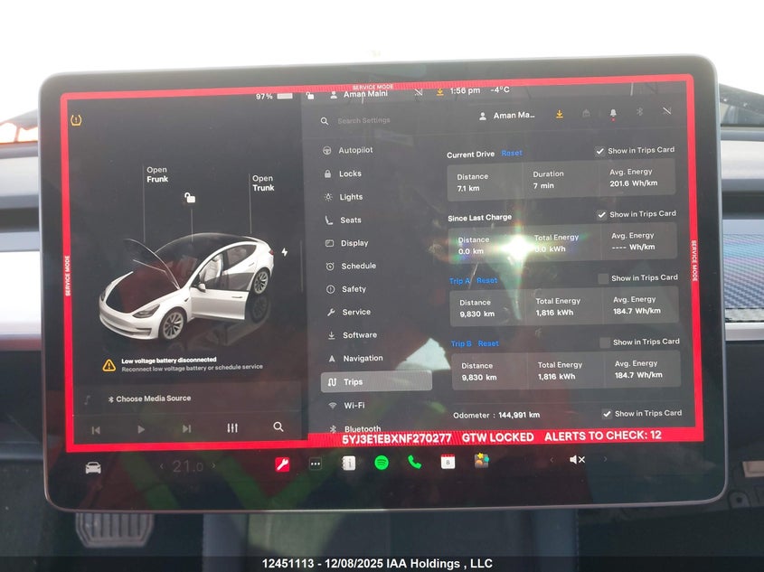 5YJ3E1EBXNF270277 2022 TESLA MODEL 3 photo no. 7