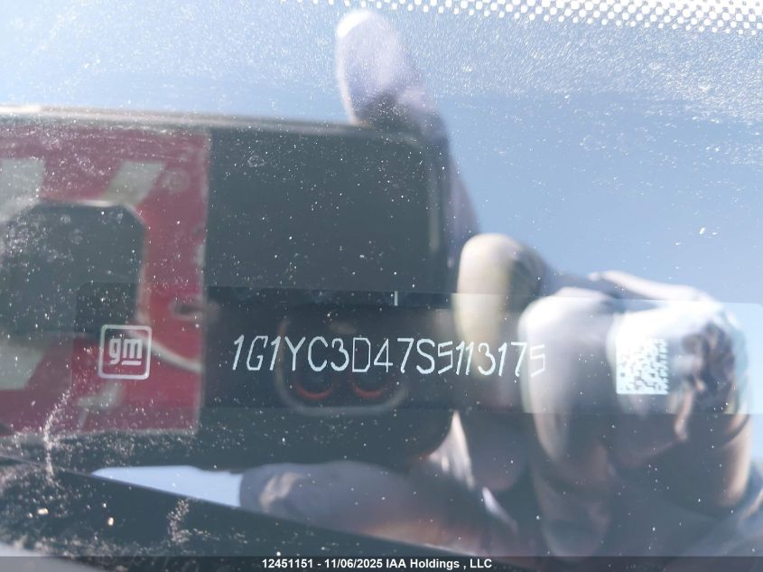 2025 Chevrolet Corvette Stingray 3Lt VIN: 1G1YC3D47S5113175 Lot: 12451151