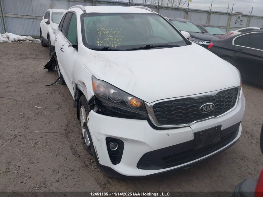 2019 Kia Sorento 2.4L Lx/3.3L Lx VIN: 5XYPGDA5XKG433365 Lot: 12451185