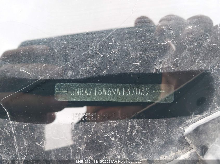 2009 Nissan Murano Le VIN: JN8AZ18W69W137032 Lot: 12451212