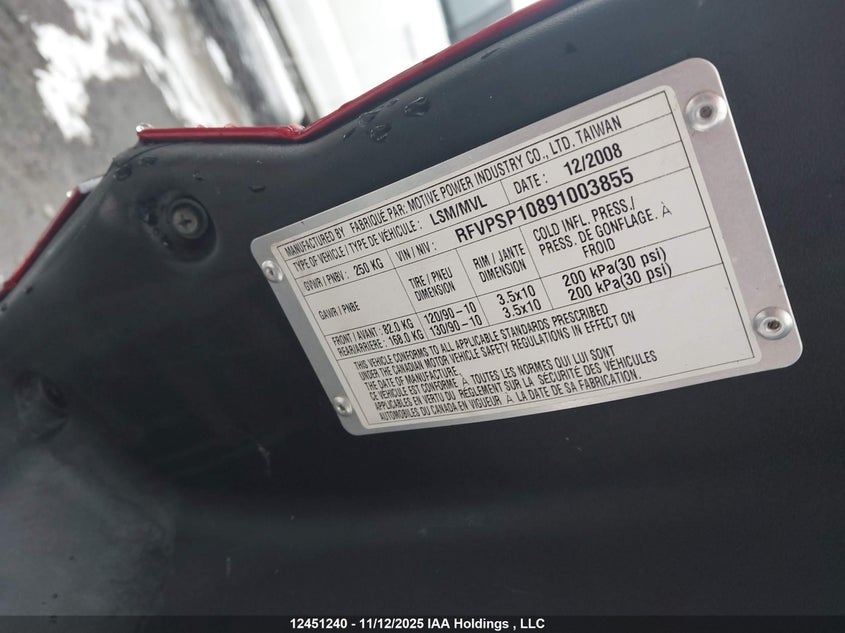 RFVPSP10891003855 2009 PIAGGIO  photo no. 13