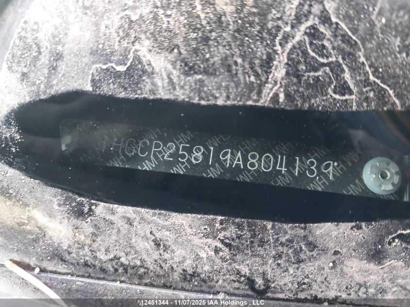 2009 Honda Accord Ex-L VIN: 1HGCP25819A804139 Lot: 12451344