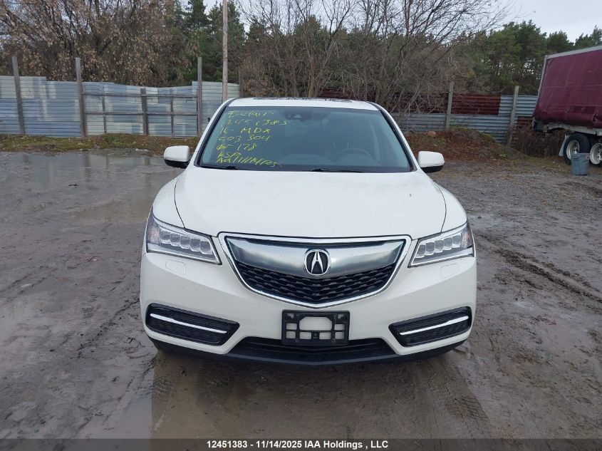 2016 Acura Mdx VIN: 5FRYD4H42GB503304 Lot: 12451383