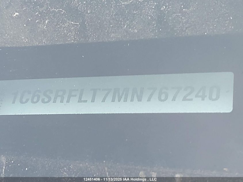 2021 Ram 1500 Rebel VIN: 1C6SRFLT7MN767240 Lot: 12451406