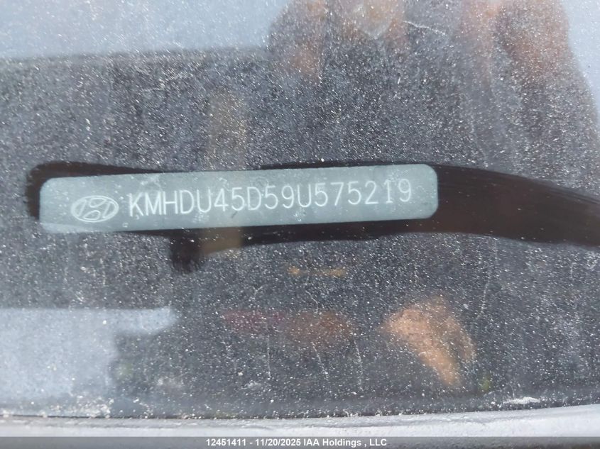 2009 Hyundai Elantra Gl/L VIN: KMHDU45D59U575219 Lot: 12451411