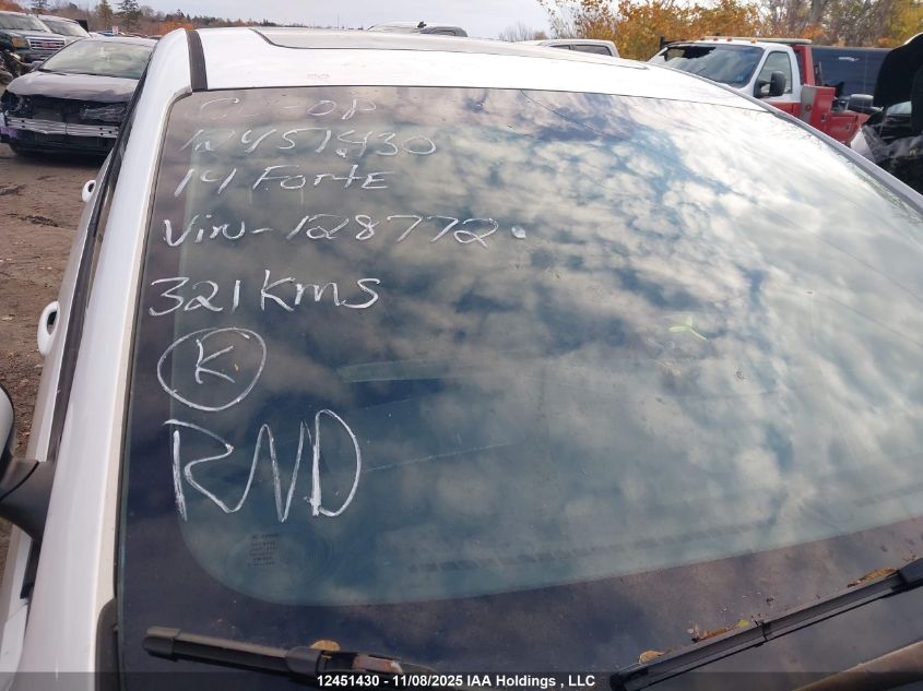 2014 Kia Forte 1.8L Lx/1.8L Lx+/1.8L Se VIN: KNAFX4A61E5128772 Lot: 12451430