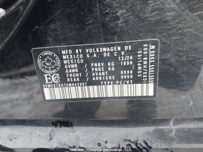 3VWEX7BU7SM043967 2025 VOLKSWAGEN JETTA photo no. 9
