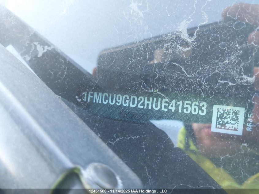 2017 Ford Escape Se VIN: 1FMCU9GD2HUE41563 Lot: 12451500