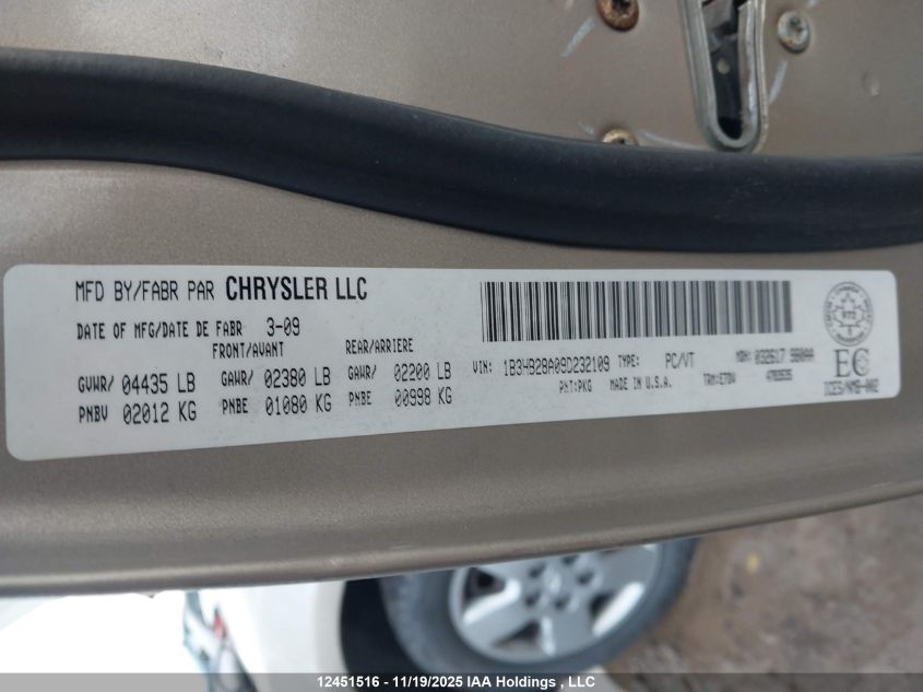 2009 Dodge Caliber Se VIN: 1B3HB28A09D232109 Lot: 12451516