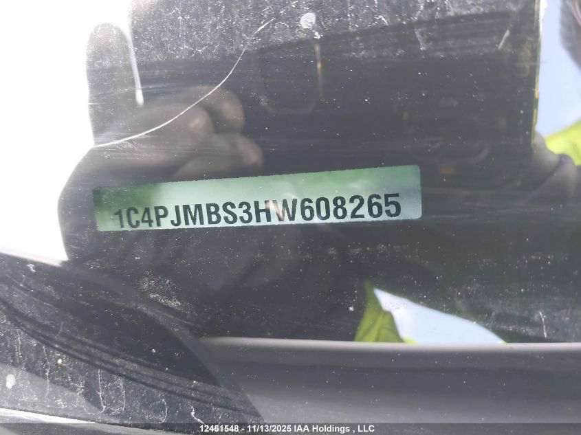 2017 Jeep Cherokee Trailhawk VIN: 1C4PJMBS3HW608265 Lot: 12451548