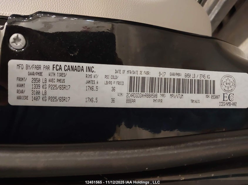 2C4RDGDGXHR880508 2017 DODGE CARAVAN photo no. 9