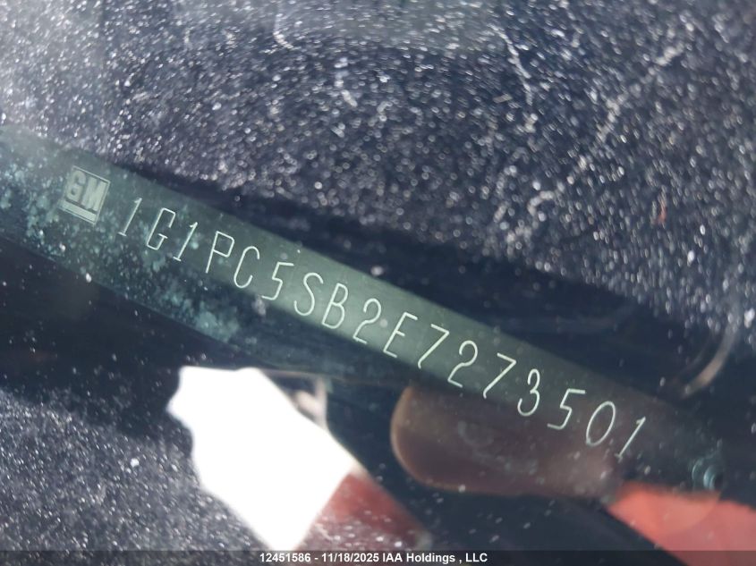 2014 Chevrolet Cruze Lt VIN: 1G1PC5SB2E7273501 Lot: 12451586