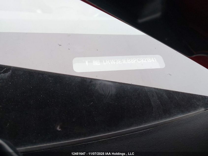 2023 Tesla Model 3 VIN: LRW3E1EB8PC921841 Lot: 12451647