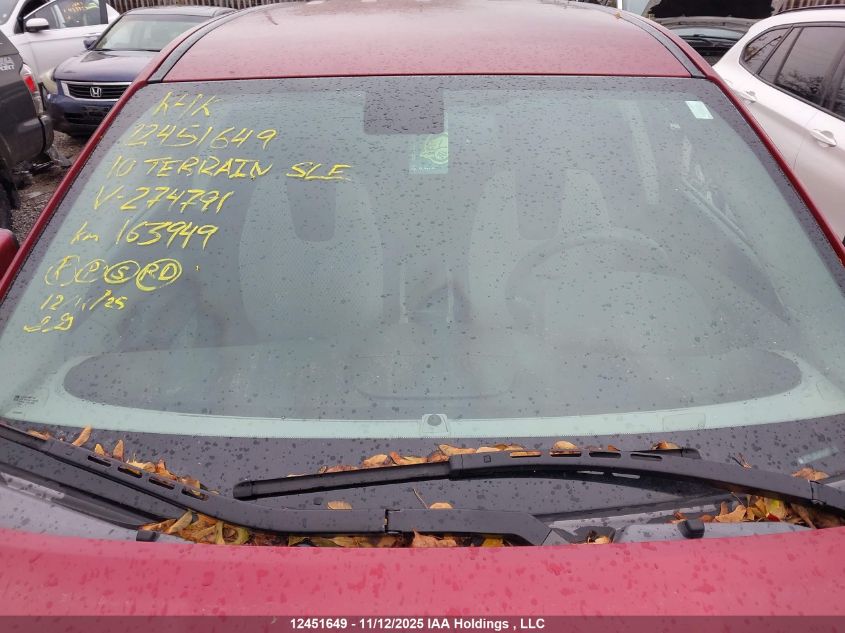 2010 GMC Terrain Sle VIN: 2CTALBEW8A6274791 Lot: 12451649