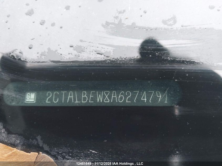 2010 GMC Terrain Sle VIN: 2CTALBEW8A6274791 Lot: 12451649