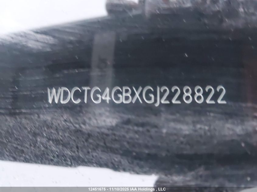 2016 Mercedes-Benz Gla 250 4Matic VIN: WDCTG4GBXGJ228822 Lot: 12451675