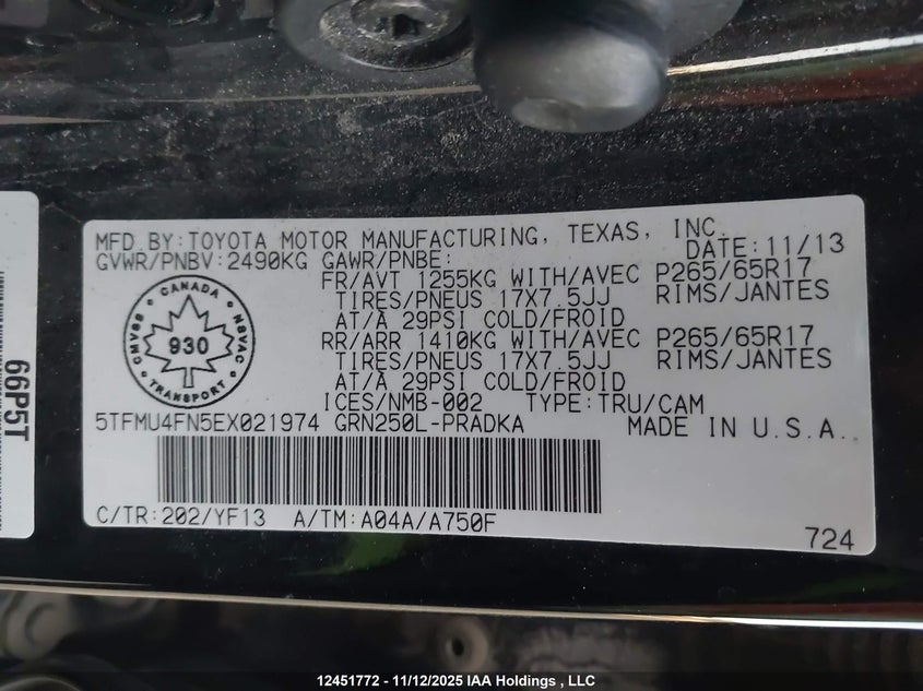 5TFMU4FN5EX021974 2014 TOYOTA TACOMA photo no. 9