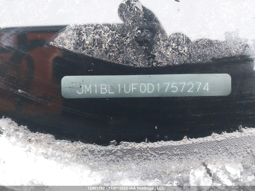 2013 Mazda Mazda3 Gx VIN: JM1BL1UF0D1757274 Lot: 12451782