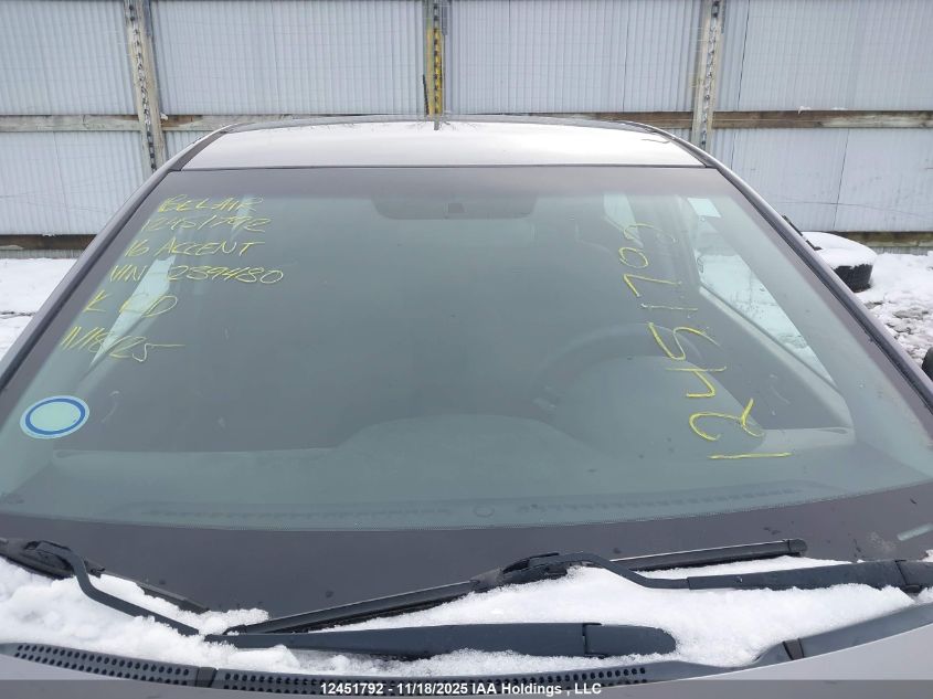 2016 Hyundai Accent VIN: KMHCT5AE2GU239480 Lot: 12451792