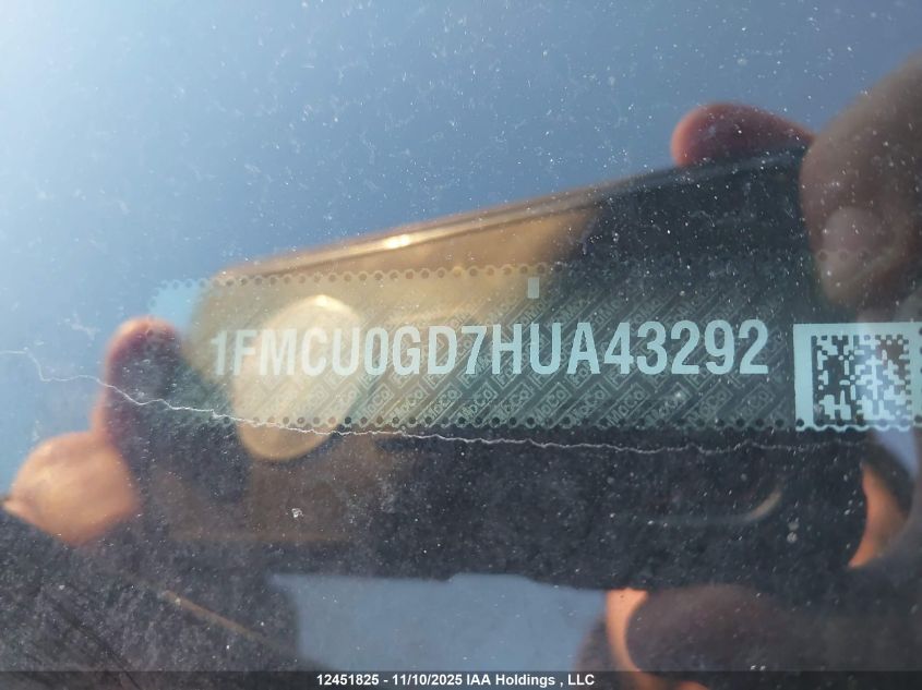2017 Ford Escape Se VIN: 1FMCU0GD7HUA43292 Lot: 12451825