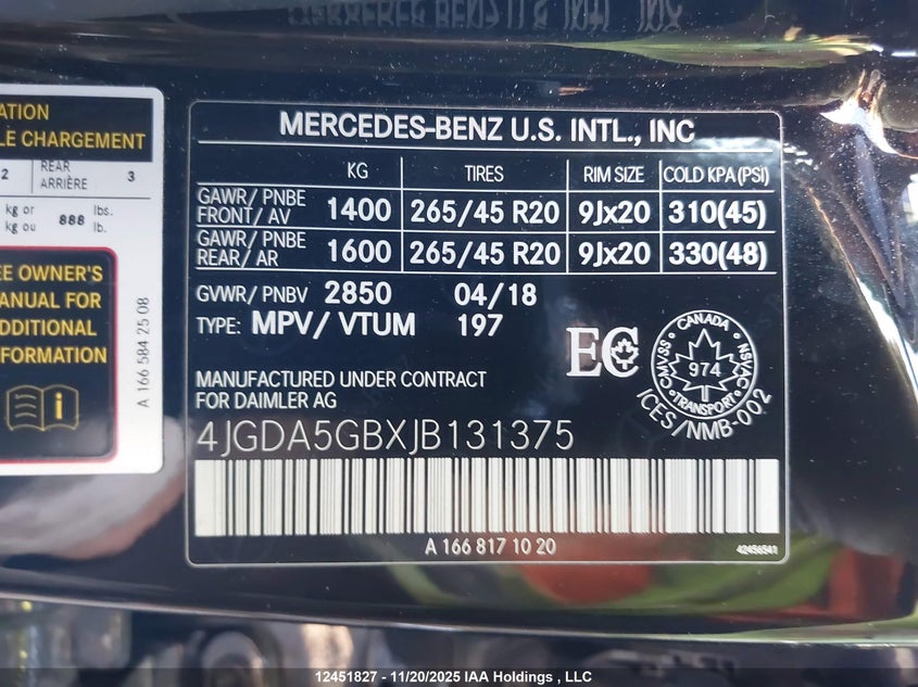 4JGDA5GBXJB131375 2018 MERCEDES-BENZ GLE photo no. 9