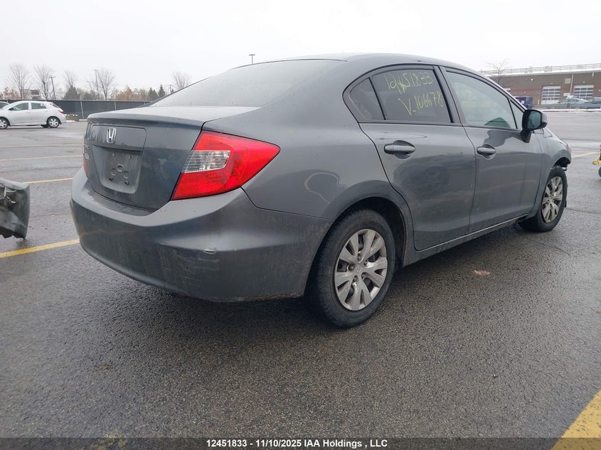 2012 Honda Civic VIN: 2HGFB2F43CH106678 Lot: 12451833