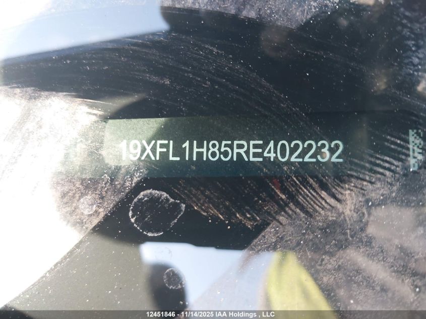 2024 Honda Civic VIN: 19XFL1H85RE402232 Lot: 12451846