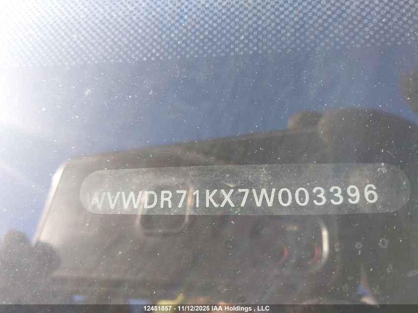 2007 Volkswagen Rabbit VIN: WVWDR71KX7W003396 Lot: 12451857