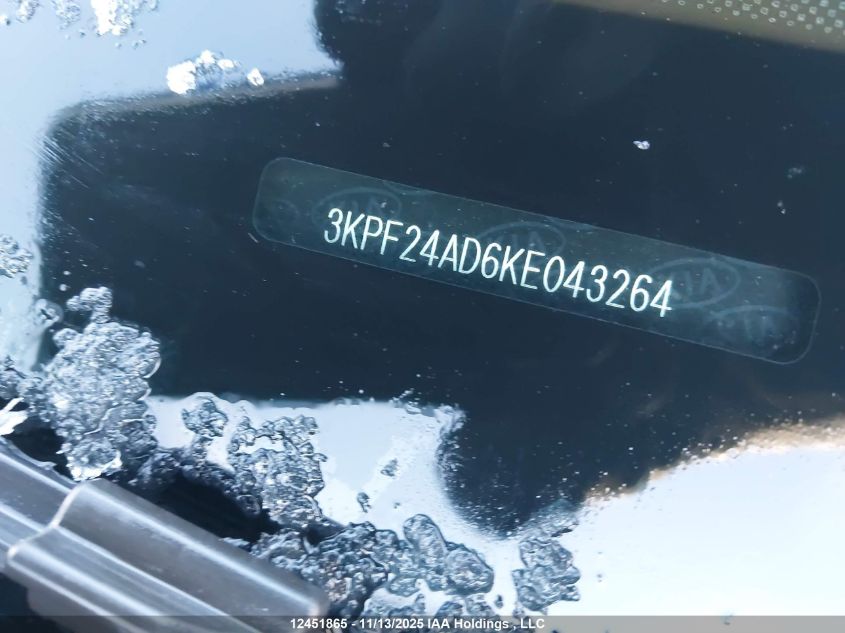 2019 Kia Forte Fe/Lx/Lxs VIN: 3KPF24AD6KE043264 Lot: 12451865