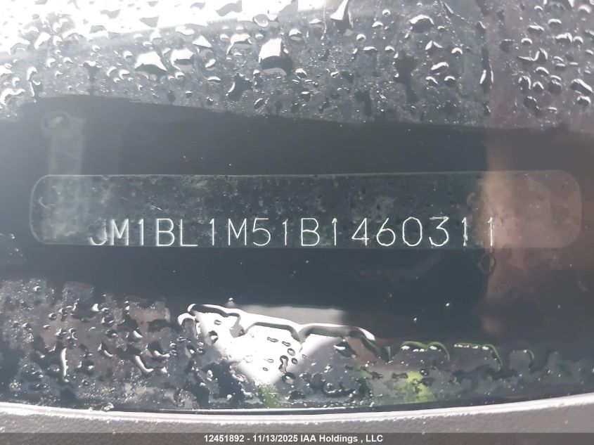 2011 Mazda 3 S VIN: JM1BL1M51B1460311 Lot: 12451892