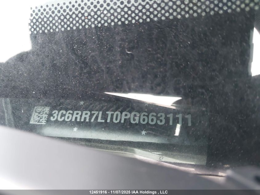 2023 Ram 1500 Classic Slt VIN: 3C6RR7LT0PG663111 Lot: 12451916