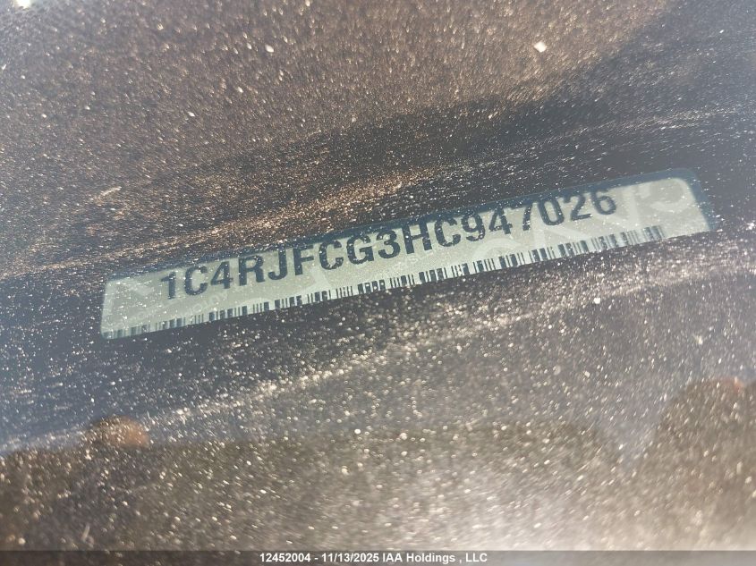 2017 Jeep Grand Cherokee Overland VIN: 1C4RJFCG3HC947026 Lot: 12452004