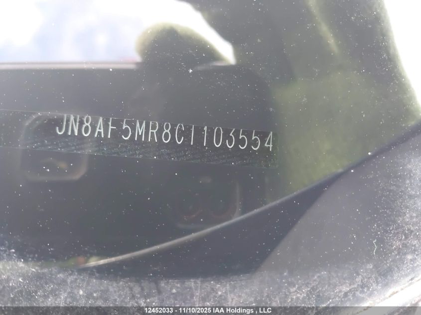 2012 Nissan Juke S/Sv/Sl VIN: JN8AF5MR8CT103554 Lot: 12452033