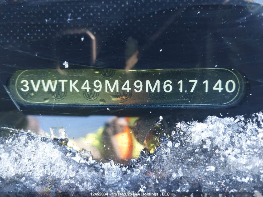 2009 Volkswagen City Jetta VIN: 3VWTK49M49M617140 Lot: 12452034