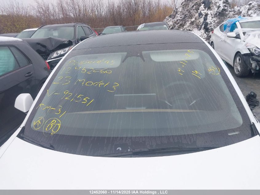 2023 Tesla Model 3 Long Range VIN: LRW3E1EBXPC921551 Lot: 12452060