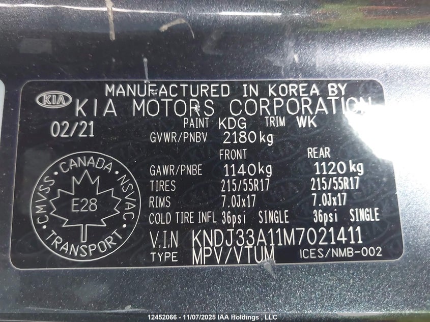 KNDJ33A11M7021411 2021 KIA SOUL EV photo no. 19