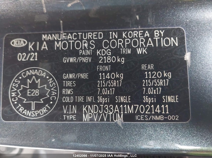 KNDJ33A11M7021411 2021 KIA SOUL EV photo no. 9