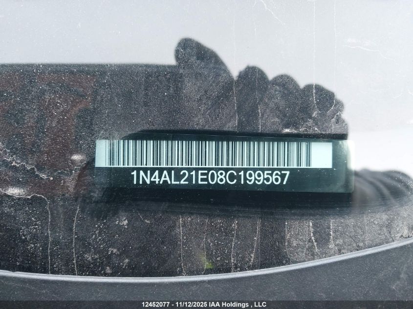 2008 Nissan Altima 2.5/2.5S VIN: 1N4AL21E08C199567 Lot: 12452077