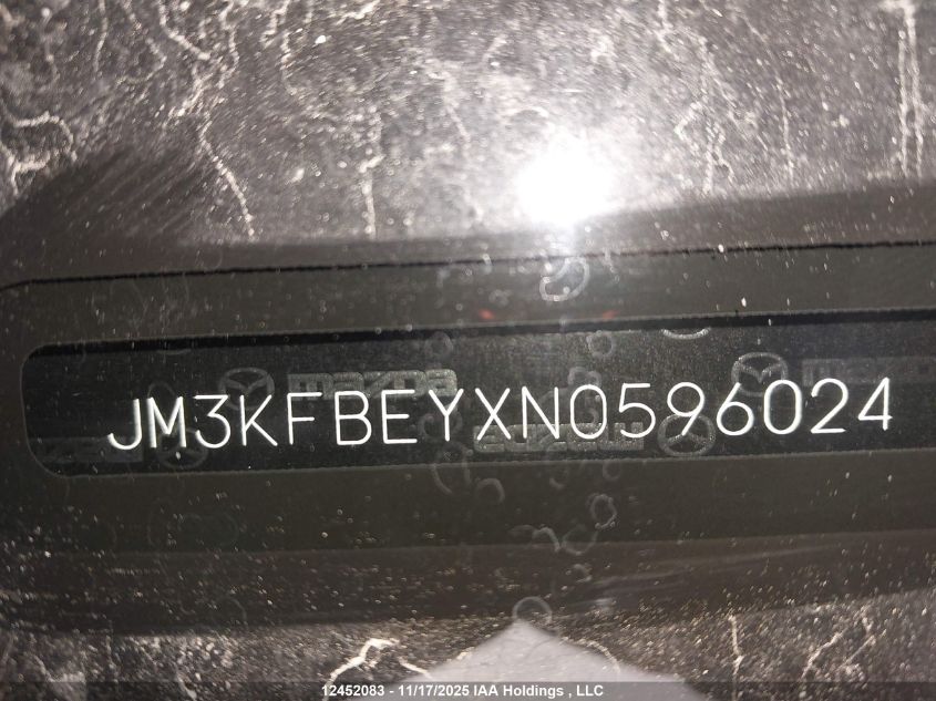 2022 Mazda Cx-5 Signature VIN: JM3KFBEYXN0596024 Lot: 12452083