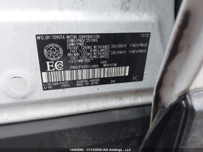 2023 Toyota Rav4 Prime Xse VIN: JTMGB3FV2PD116865 Lot: 12452090