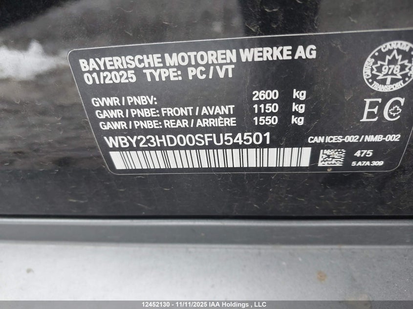 WBY23HD00SFU54501 2025 BMW I4 photo no. 9
