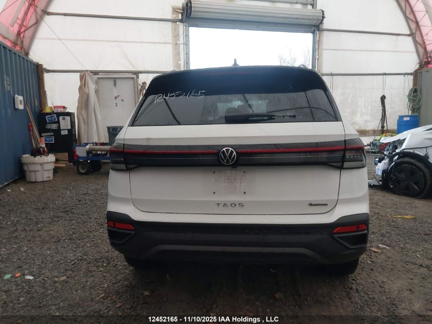 2025 Volkswagen Taos Comfortline Black Edition VIN: 3VV2C7B29SM036052 Lot: 12452165