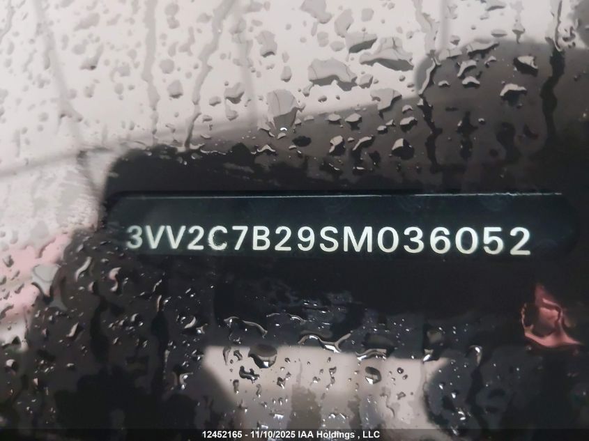 2025 Volkswagen Taos Comfortline Black Edition VIN: 3VV2C7B29SM036052 Lot: 12452165