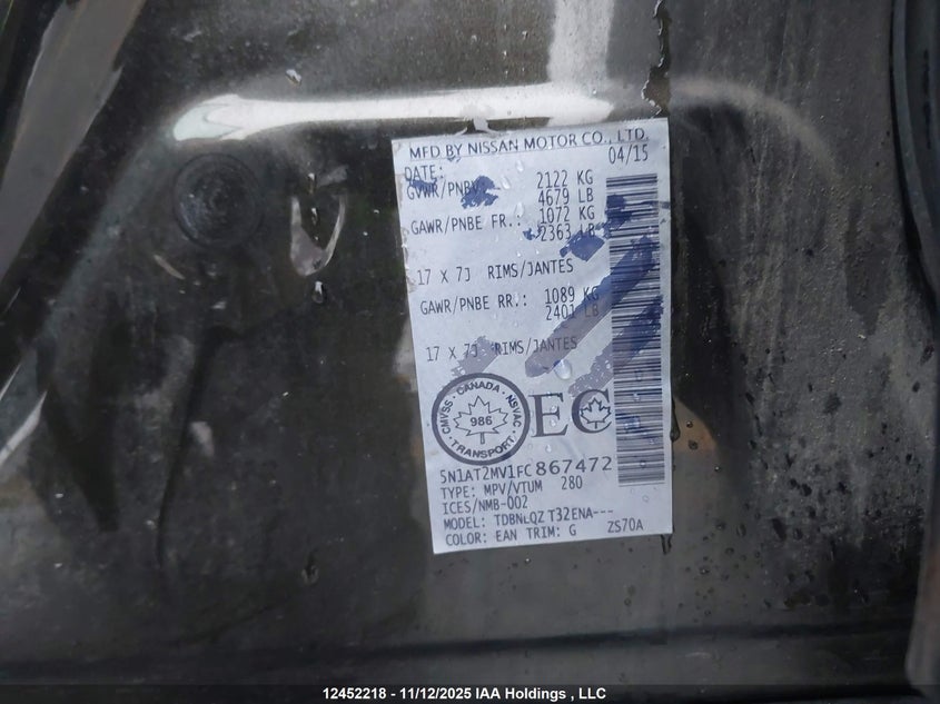 5N1AT2MV1FC867472 2015 NISSAN ROGUE photo no. 19